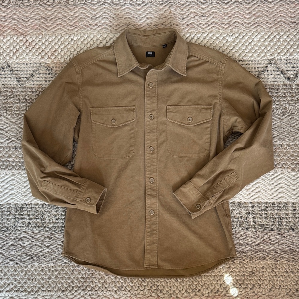 Uniqlo Men's Button Down Shirt - Tan